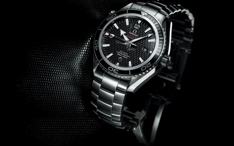Omega Watch on Black Surface