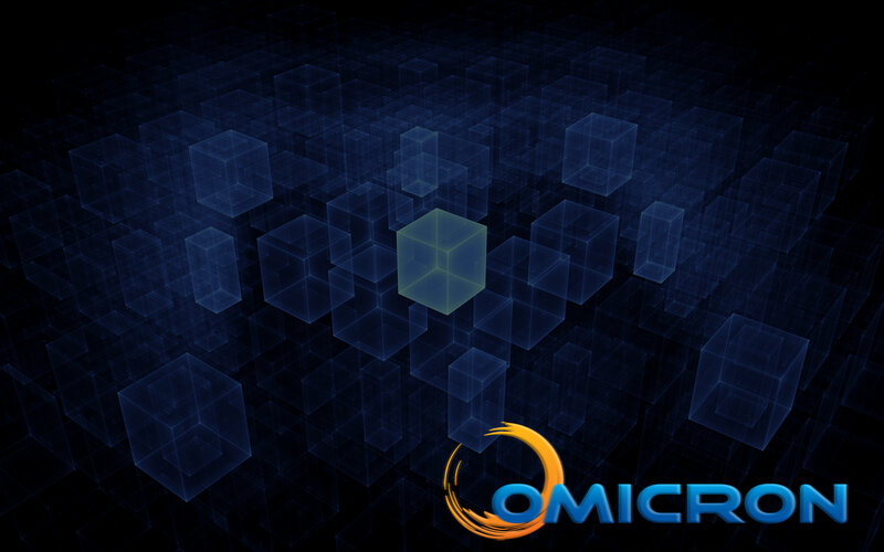 Omicron logo with cubes