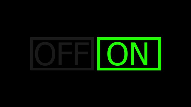 ON and OFF Text
