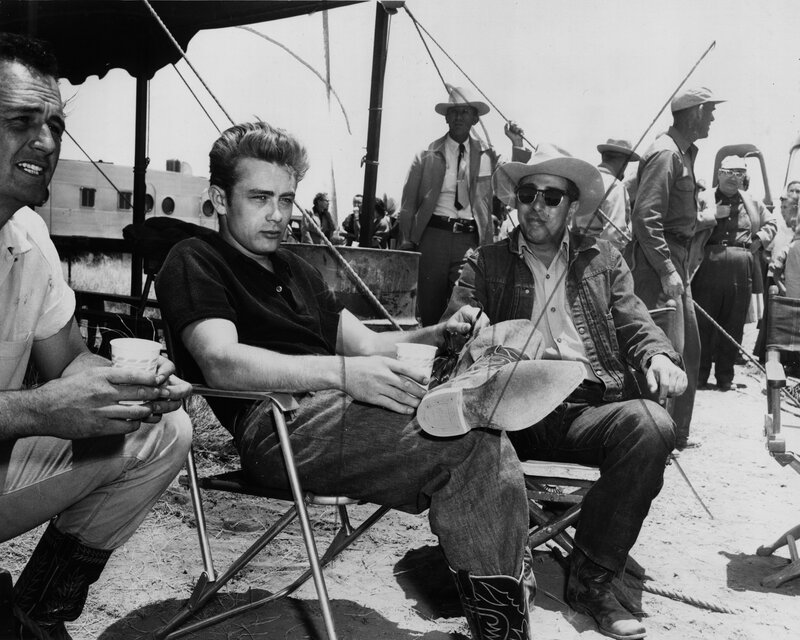 On set with James Dean