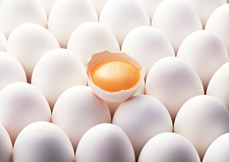 One cracked egg among many