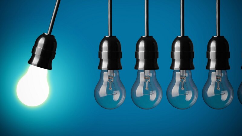 One Lit Light Bulb