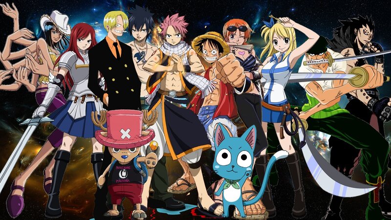 One Piece and Fairy Tail characters
