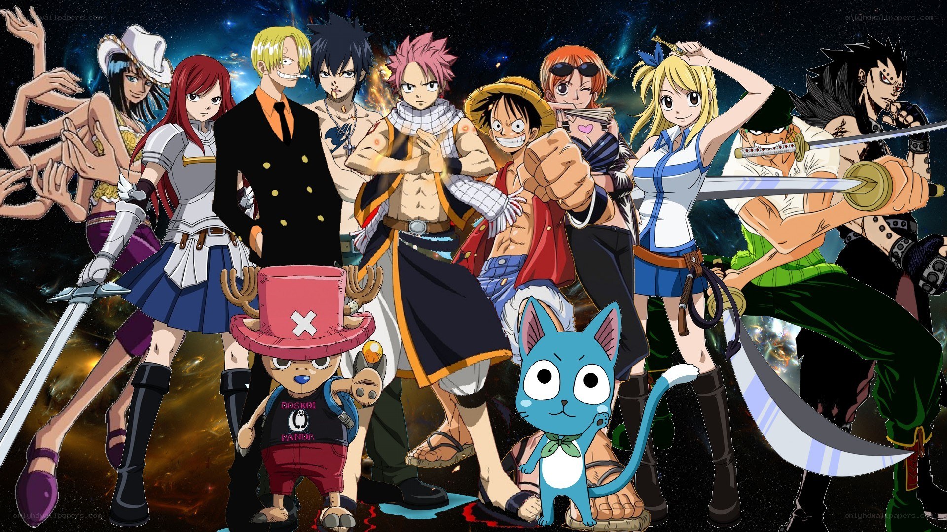 One Piece and Fairy Tail characters