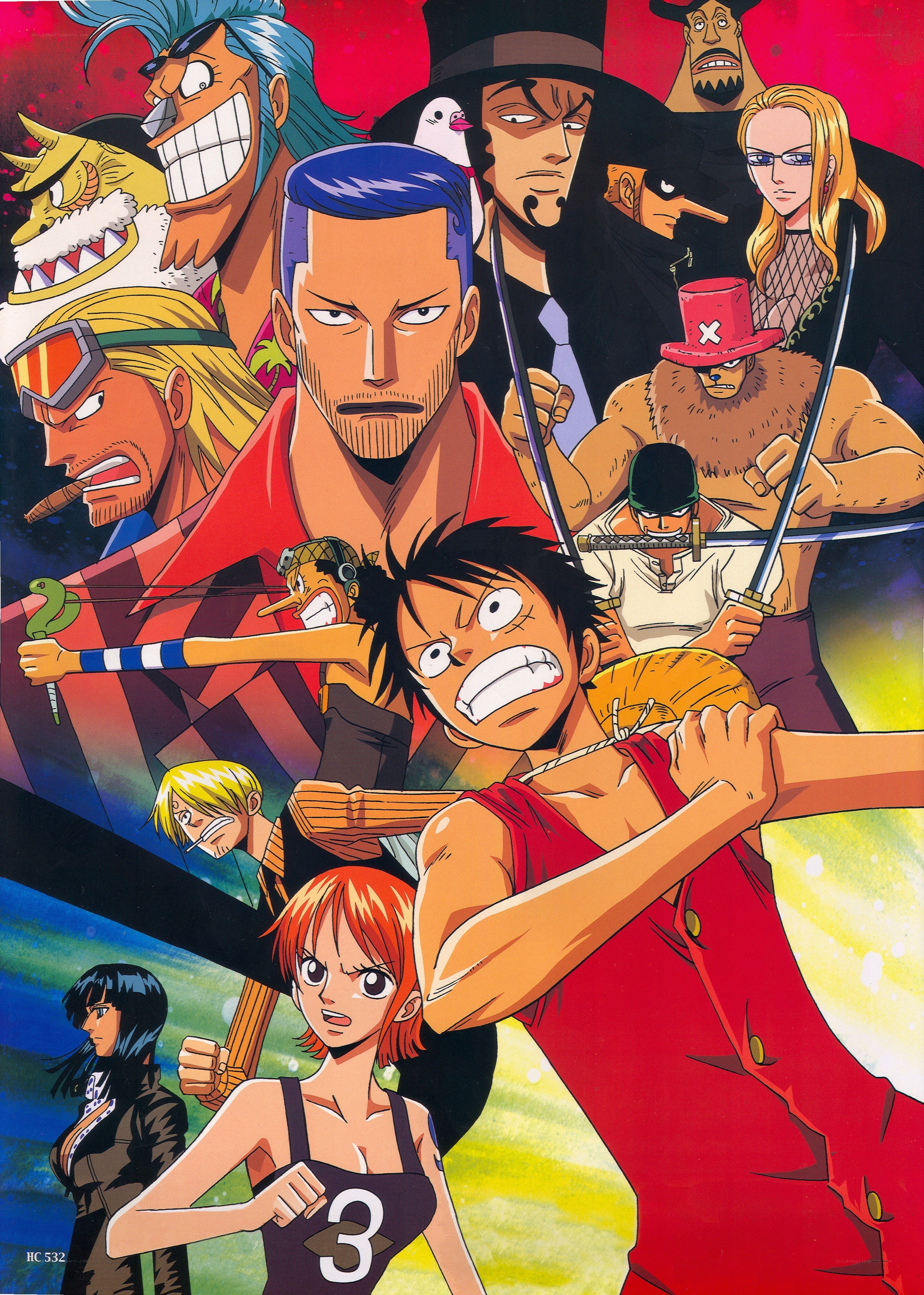 One Piece anime character collage