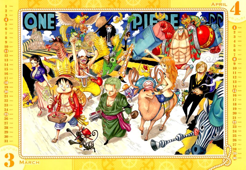 One Piece April calendar page