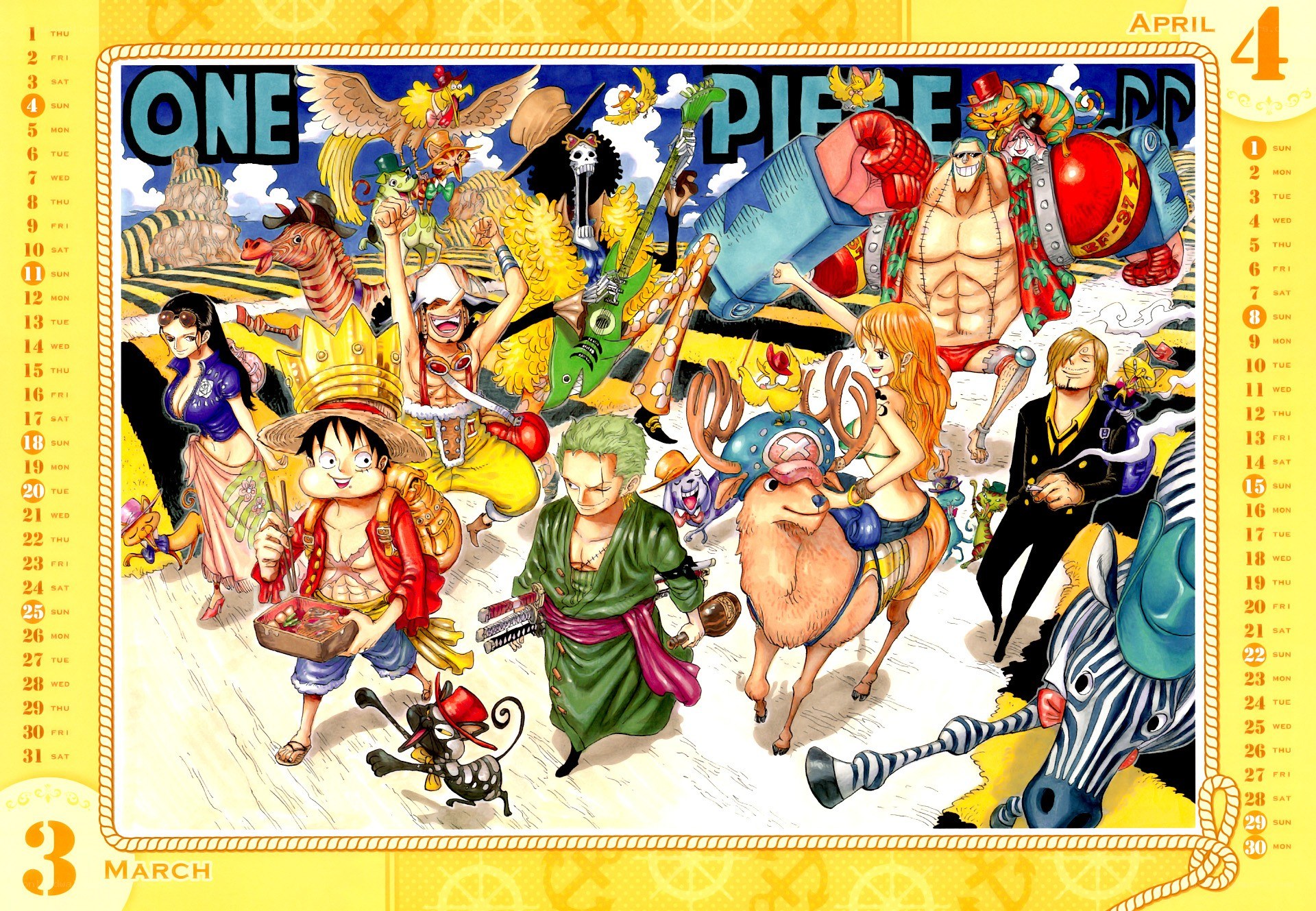 One Piece April calendar page