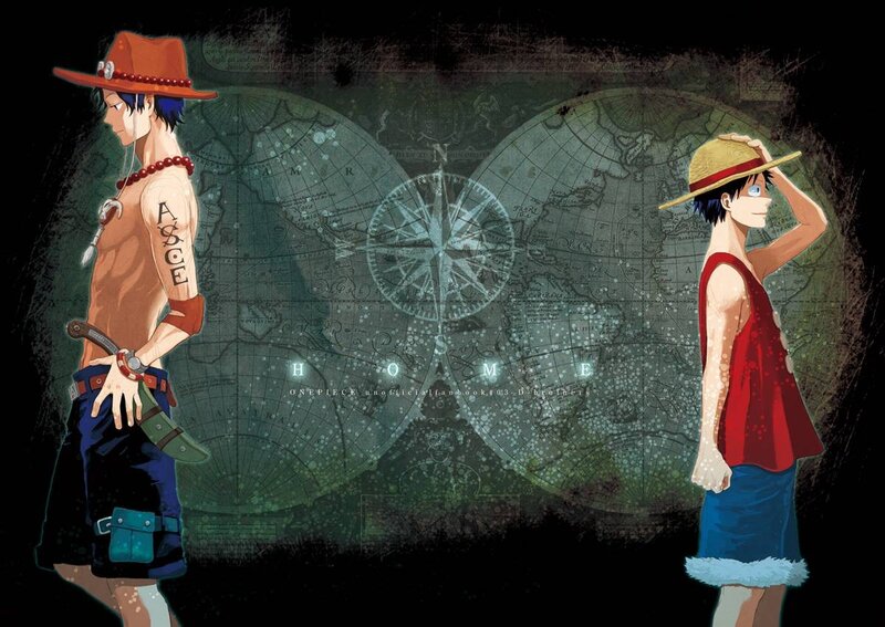 One Piece brothers on world map