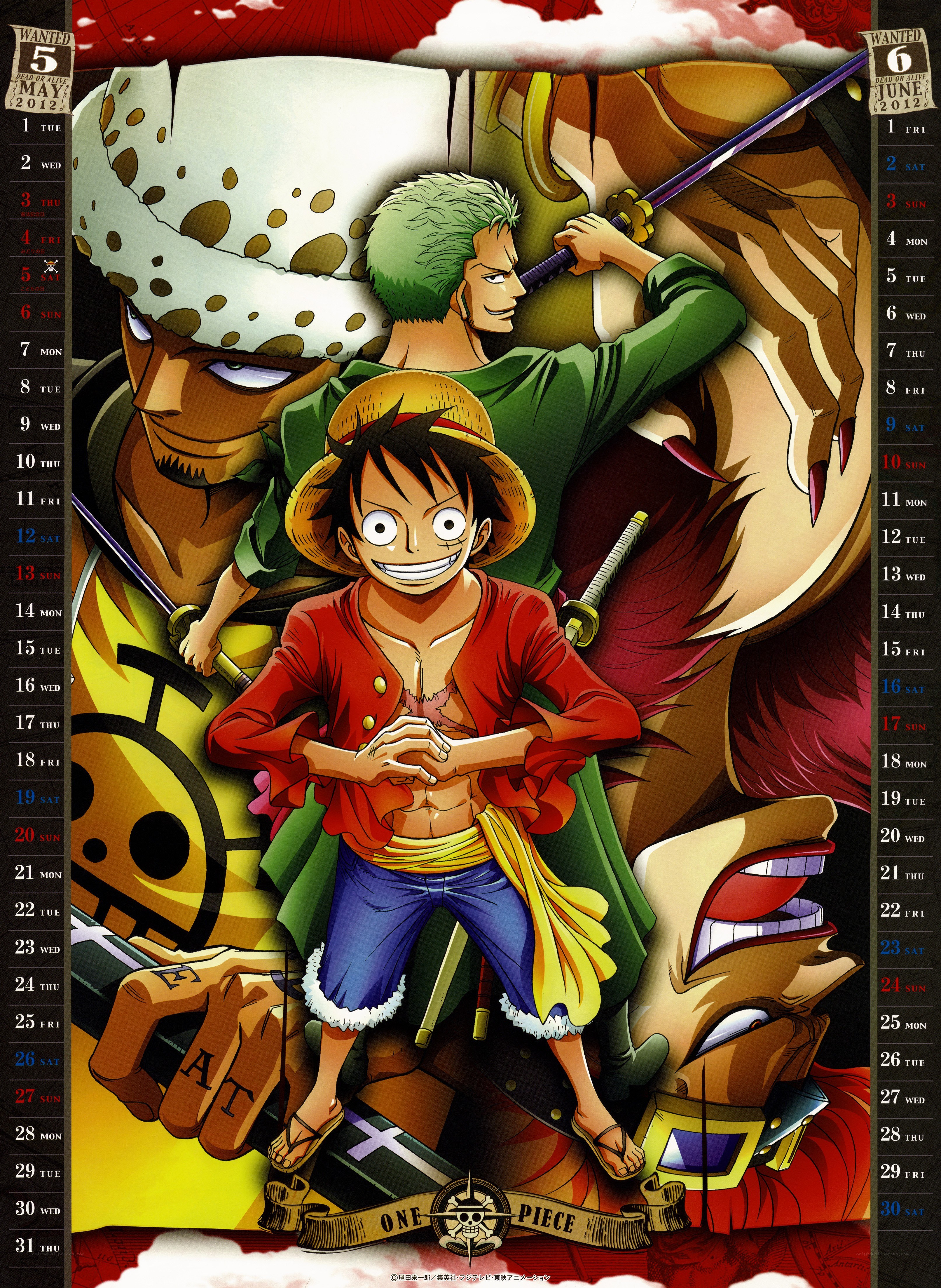 One Piece calendar art
