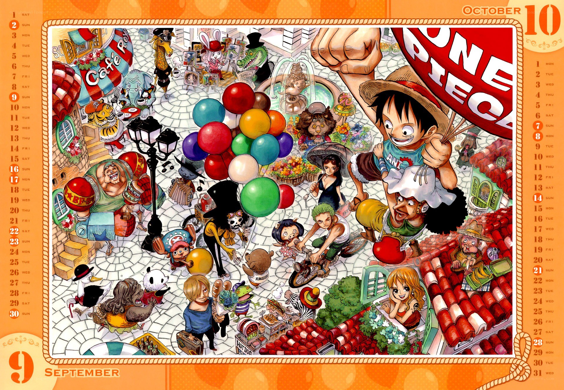 One Piece calendar illustration