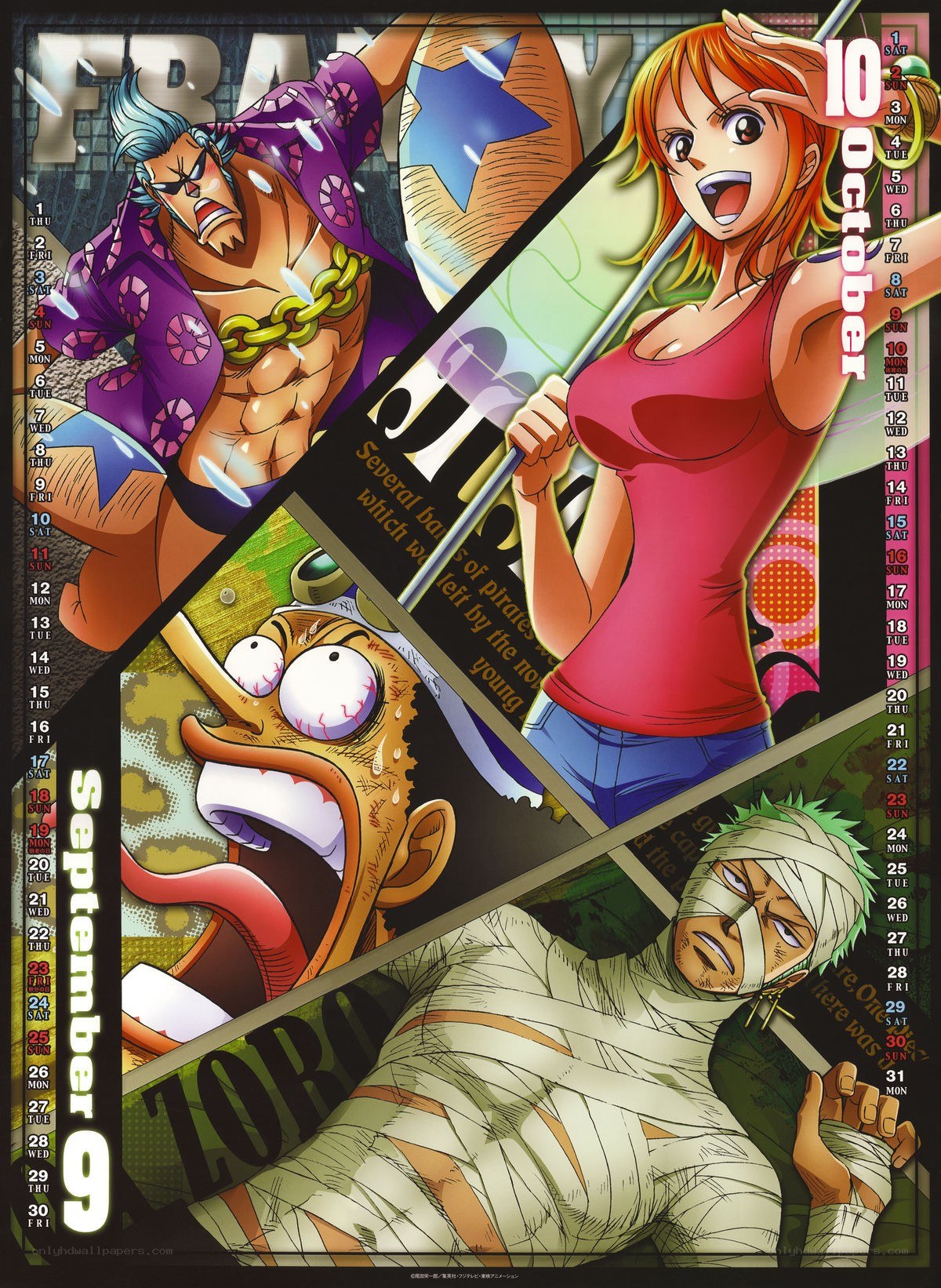 One Piece character calendar