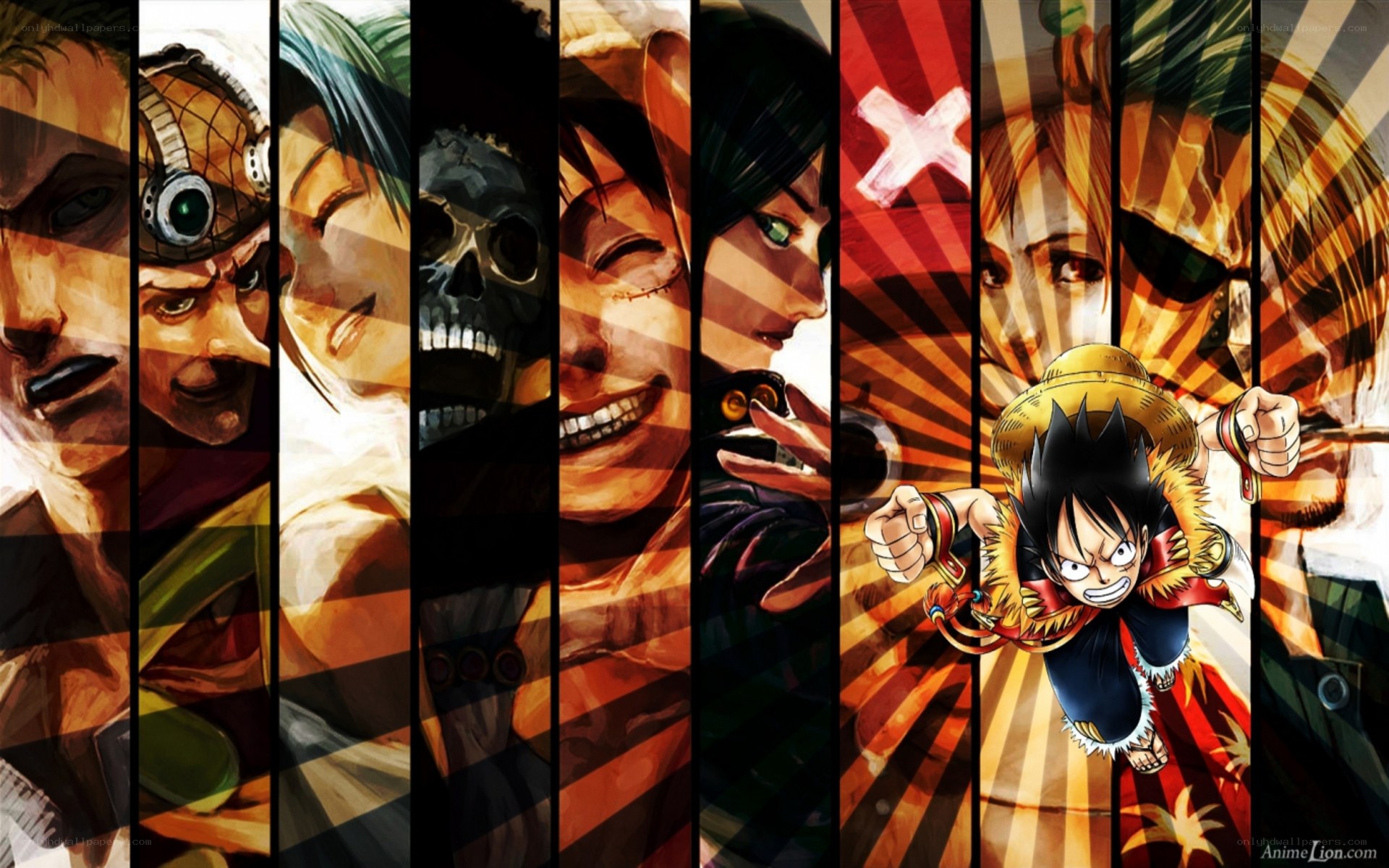 One Piece character collage