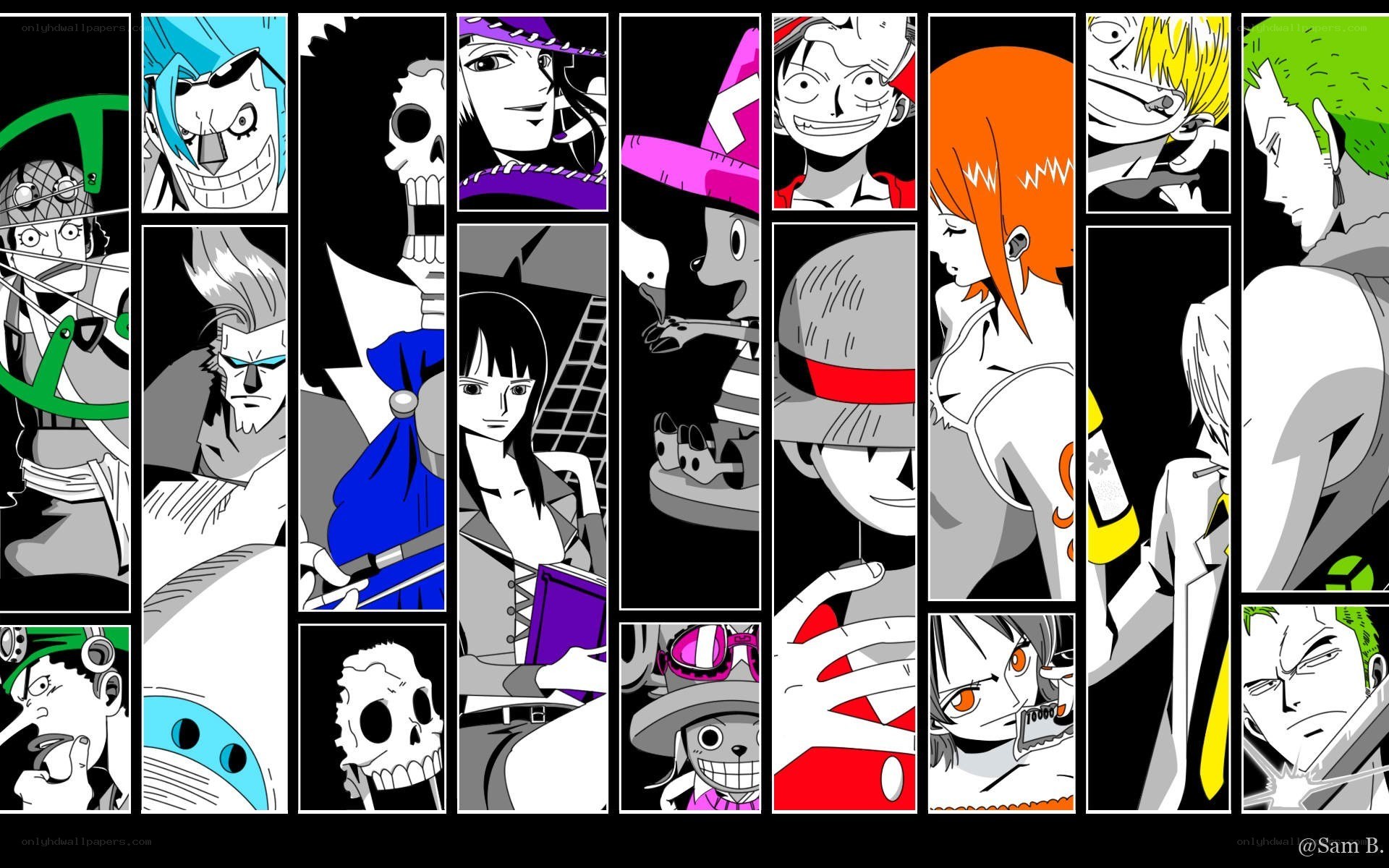 One Piece character collage