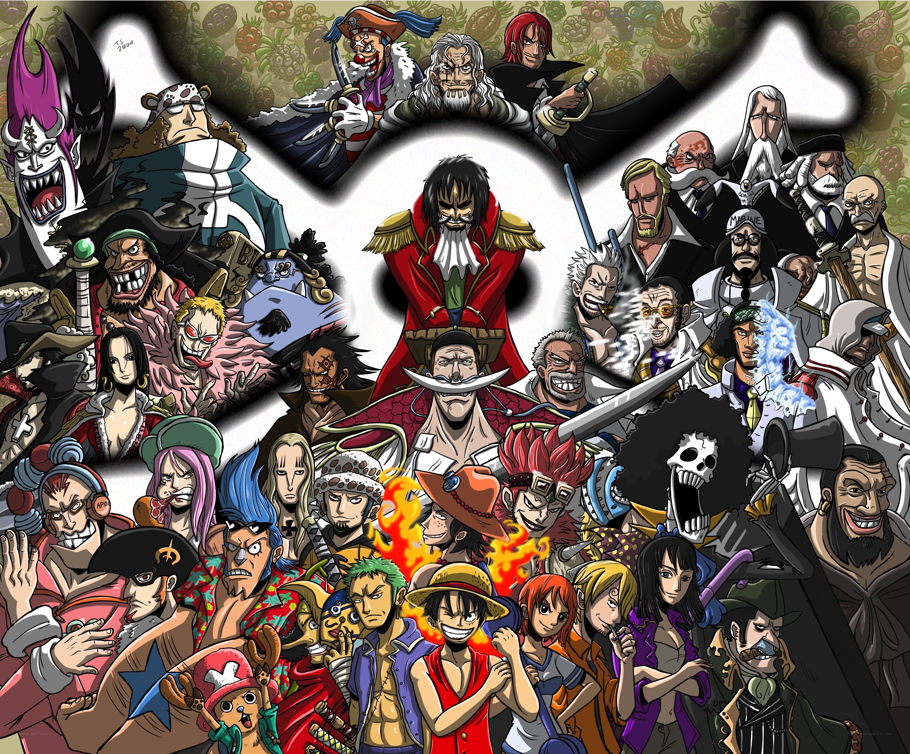 One Piece character collage
