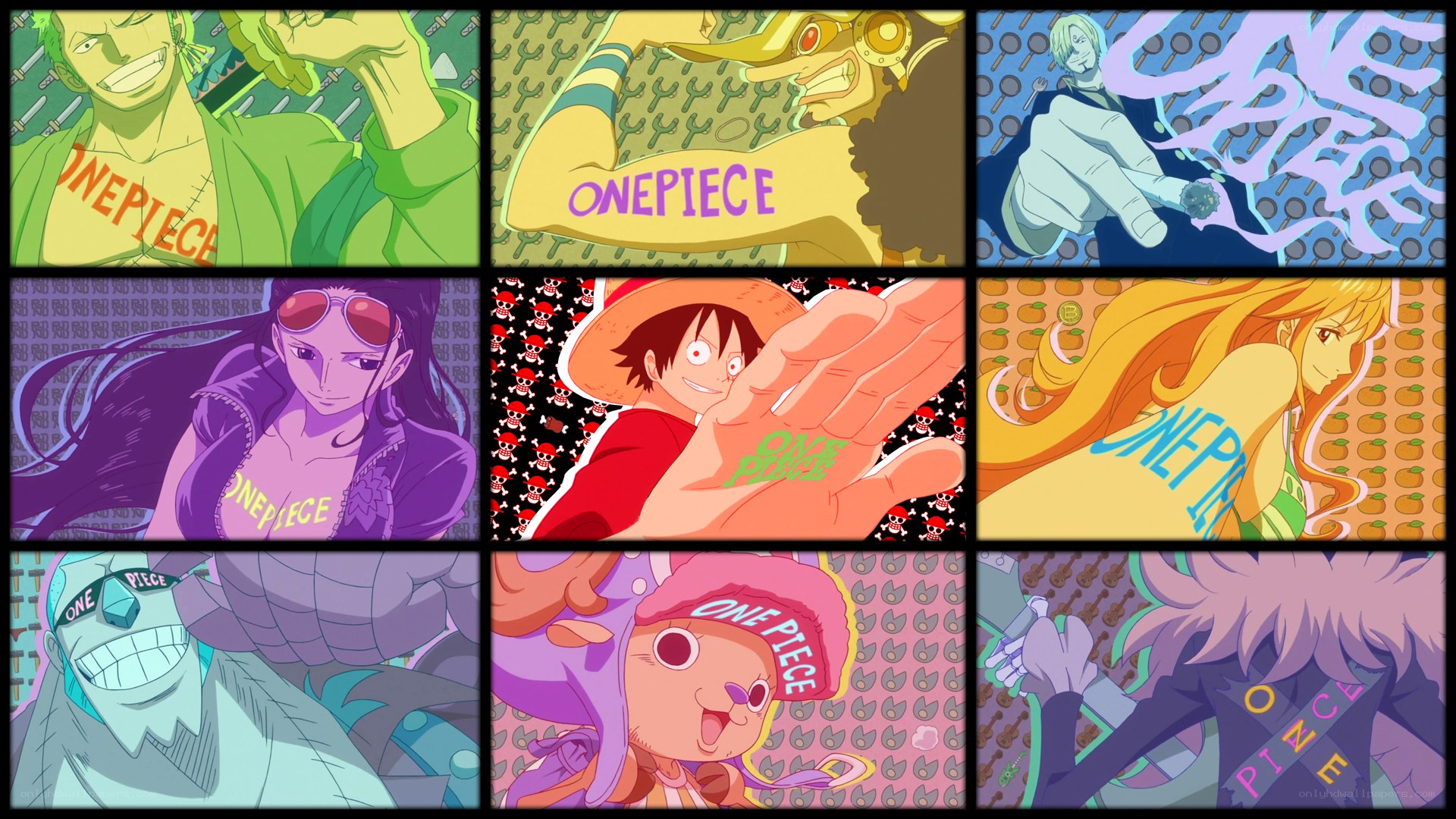 One Piece character collage