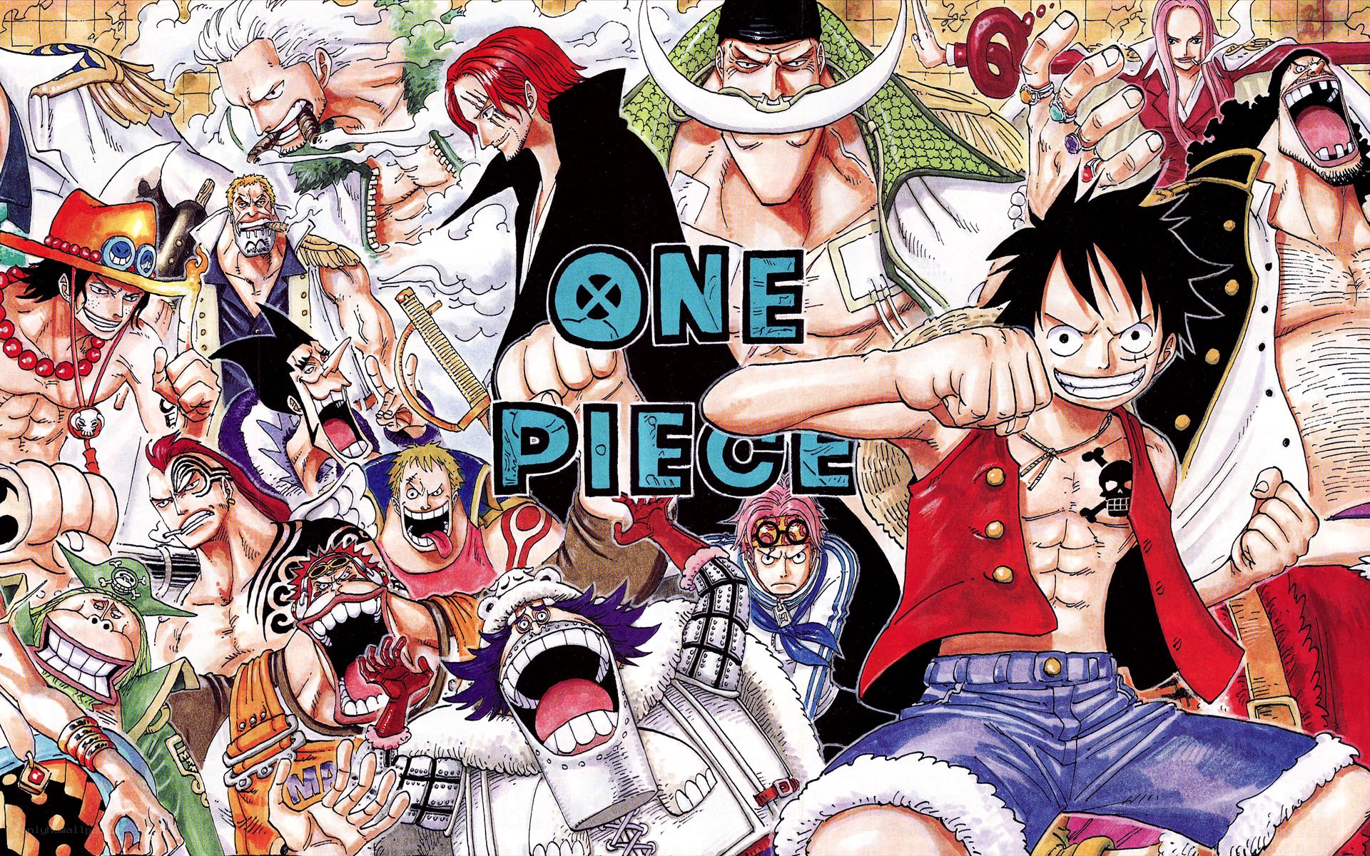 One Piece character collage