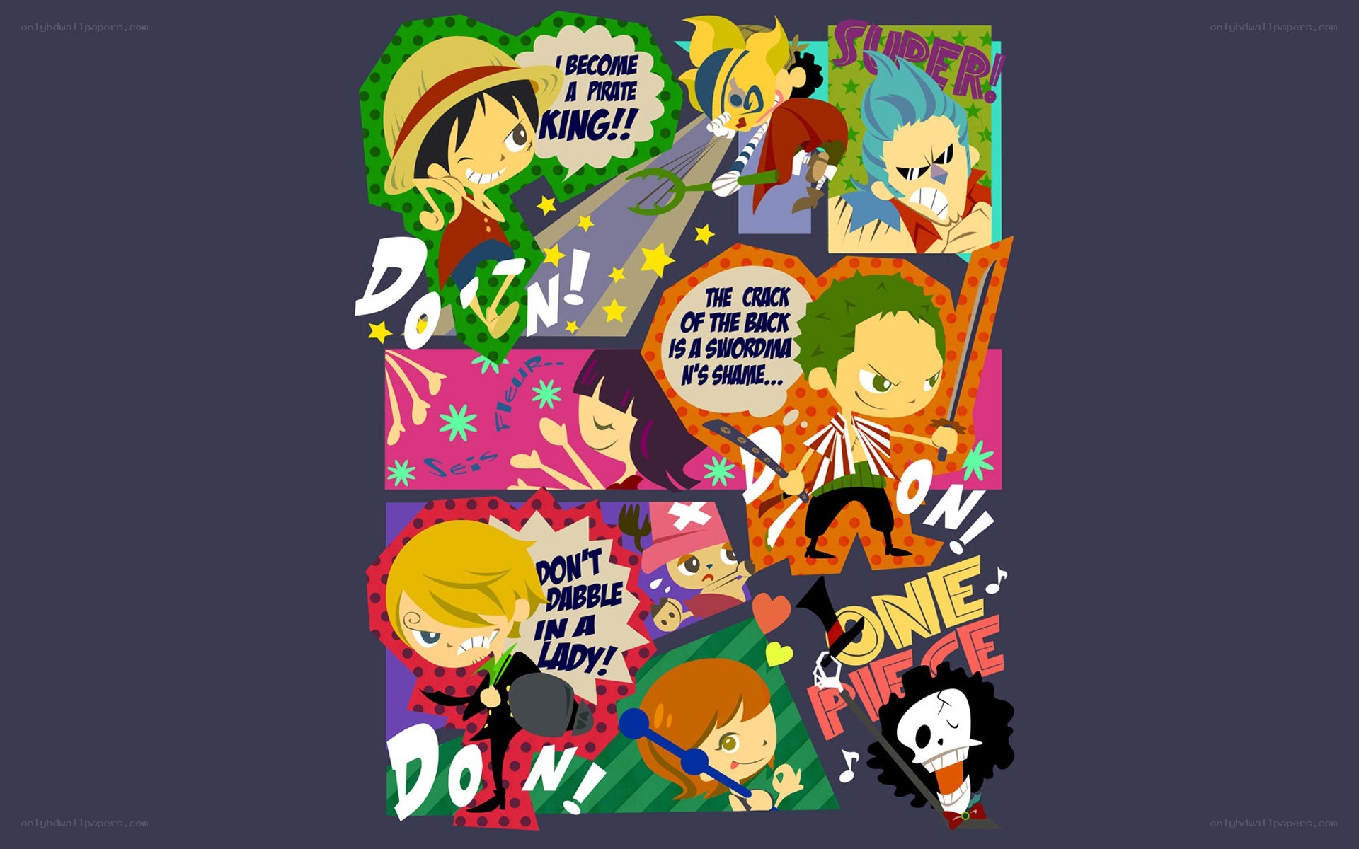 One Piece character collage