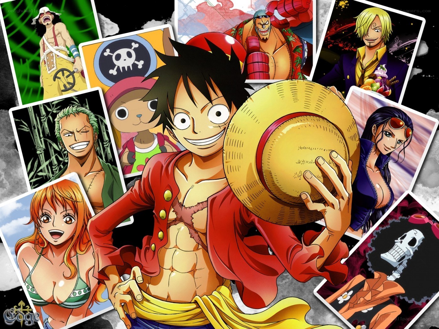 One Piece character collage
