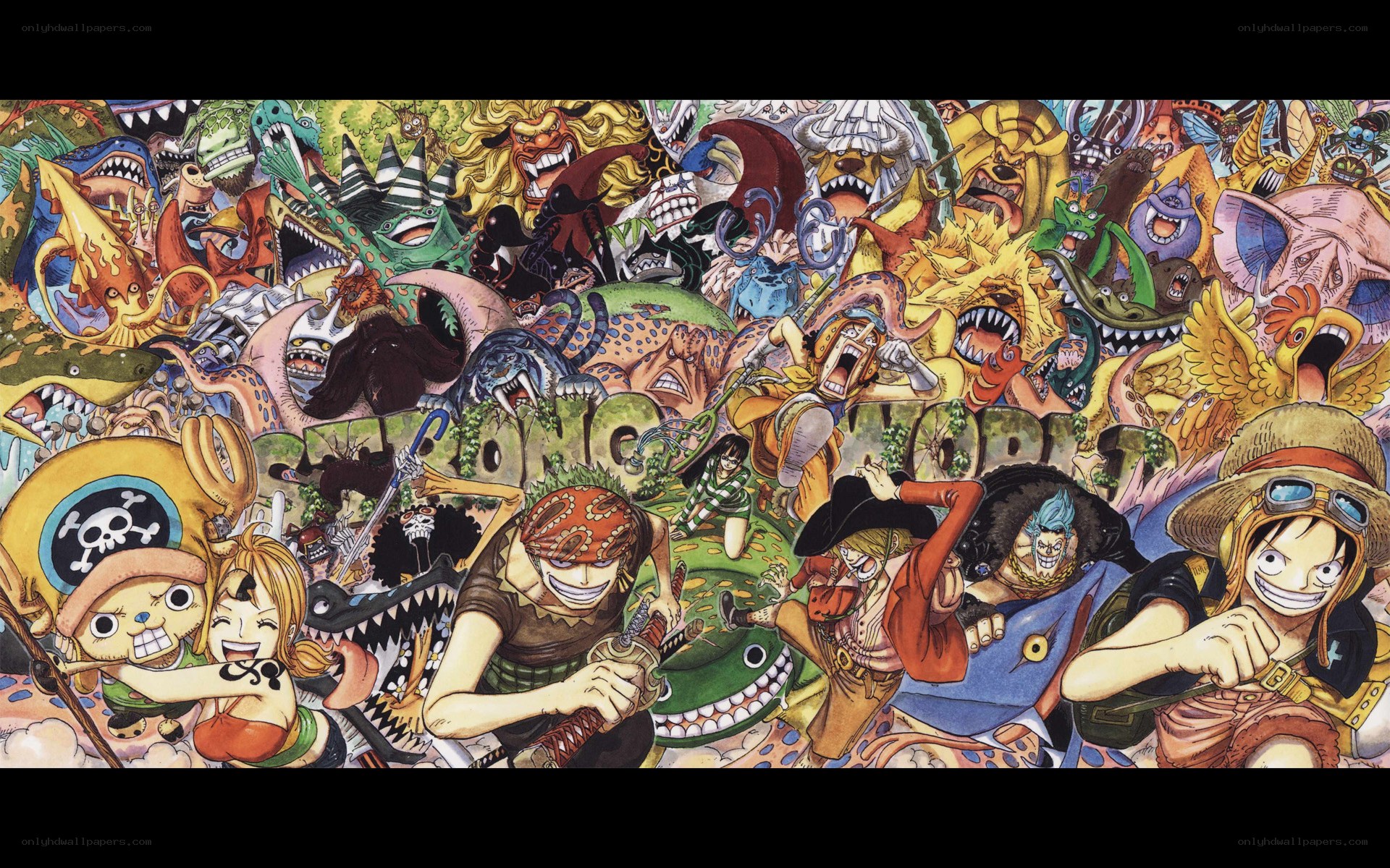 One Piece character collage