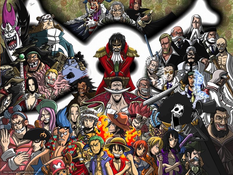 One Piece character collage