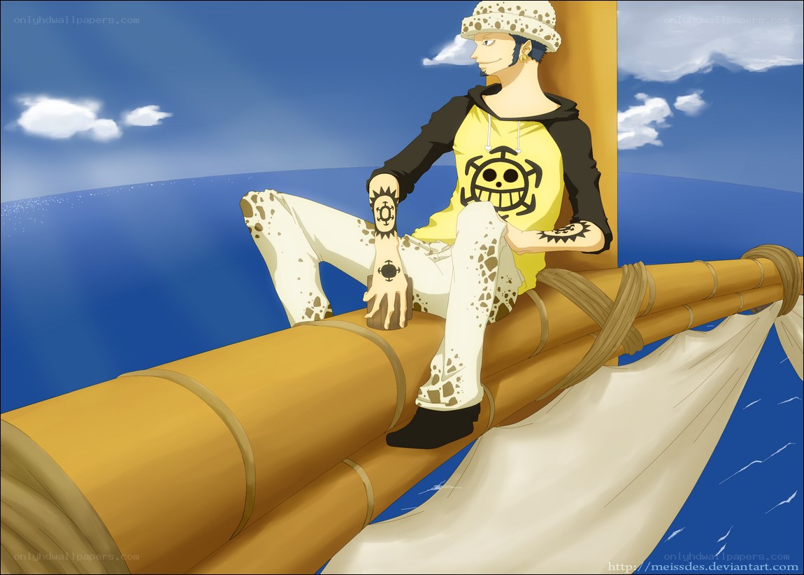 One Piece character on a raft