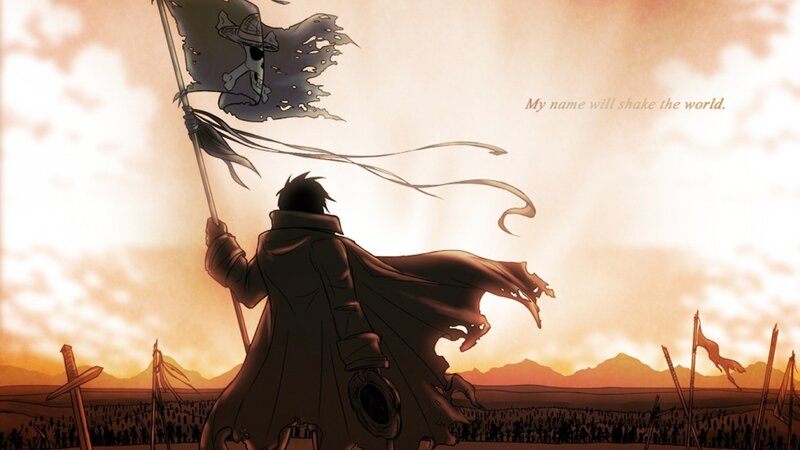 One Piece character with flag
