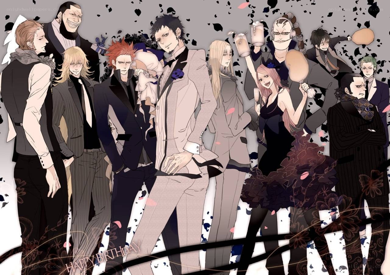 One Piece characters at a party