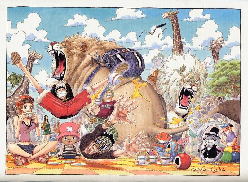One Piece characters at a tea party