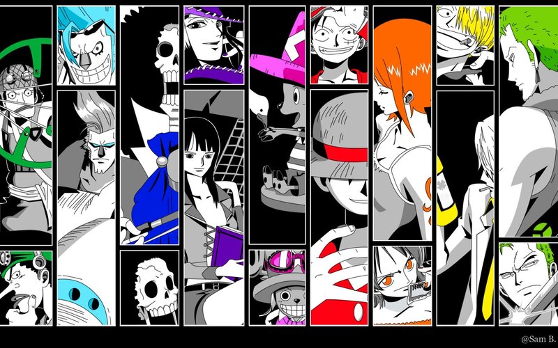 One Piece Characters — Black, Dramatic, Manga, Anime, Illustration