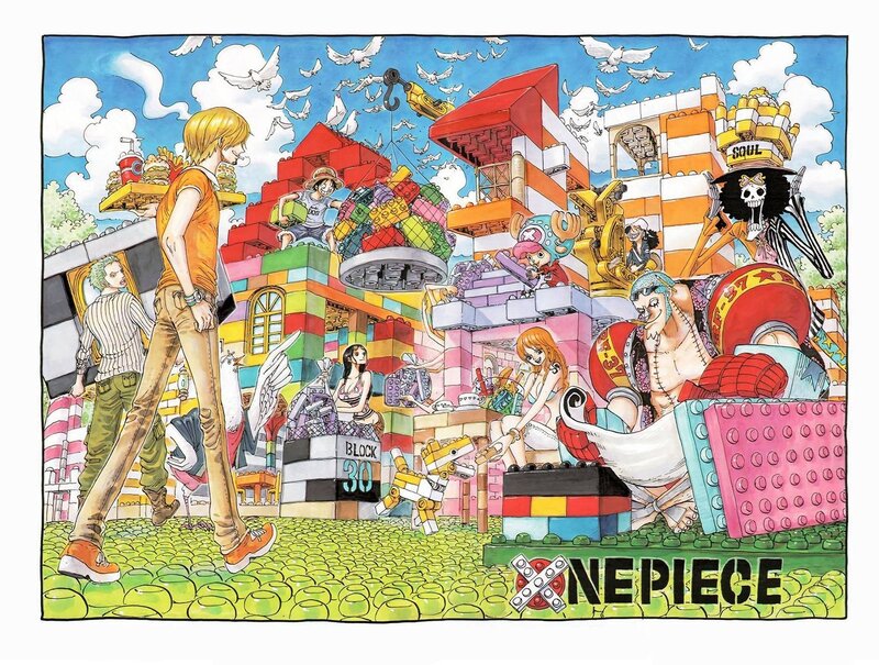 One Piece Characters — Blue, Playful
