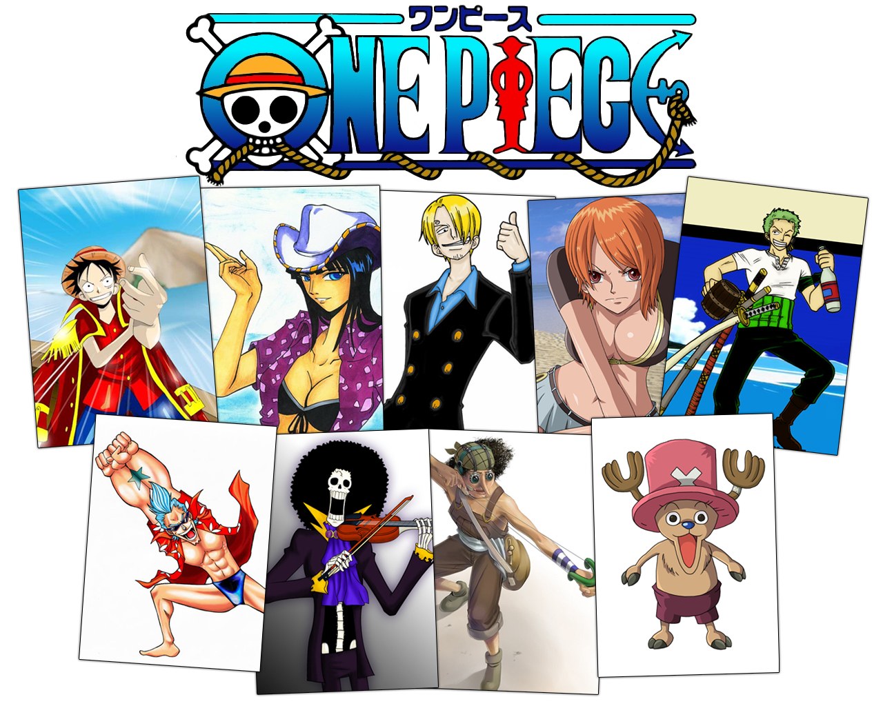One Piece characters collage