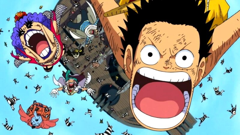 One Piece characters falling