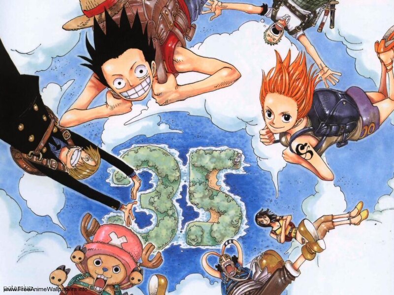 One Piece Characters Falling — Blue