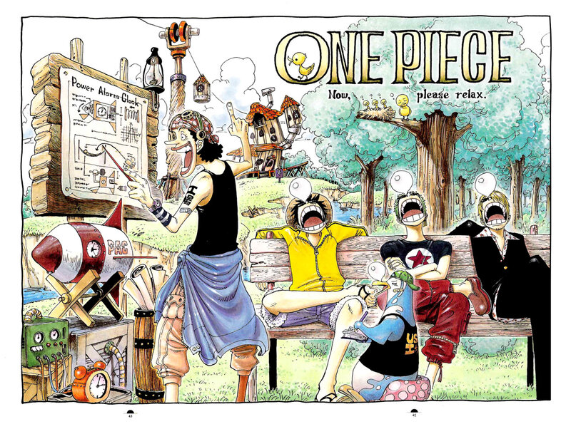 One Piece Characters — Green, Playful, Afternoon