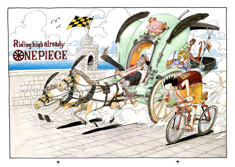 One Piece characters in a race