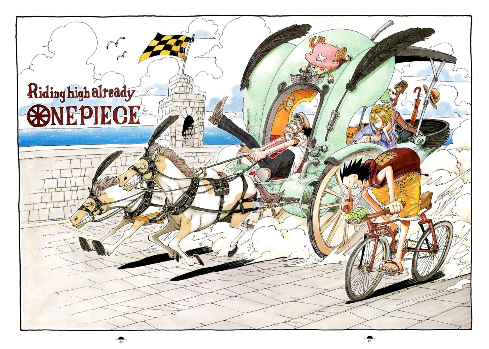 One Piece characters in a race