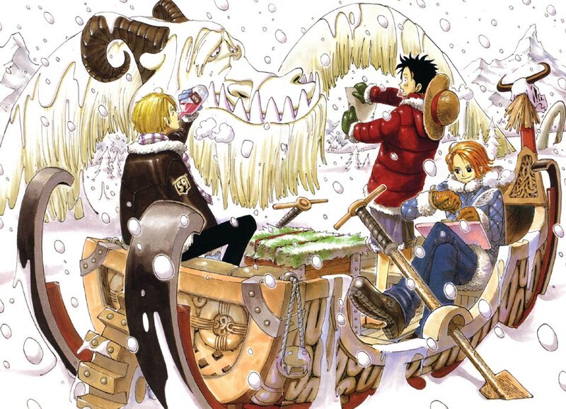 One Piece characters in a snowy battle