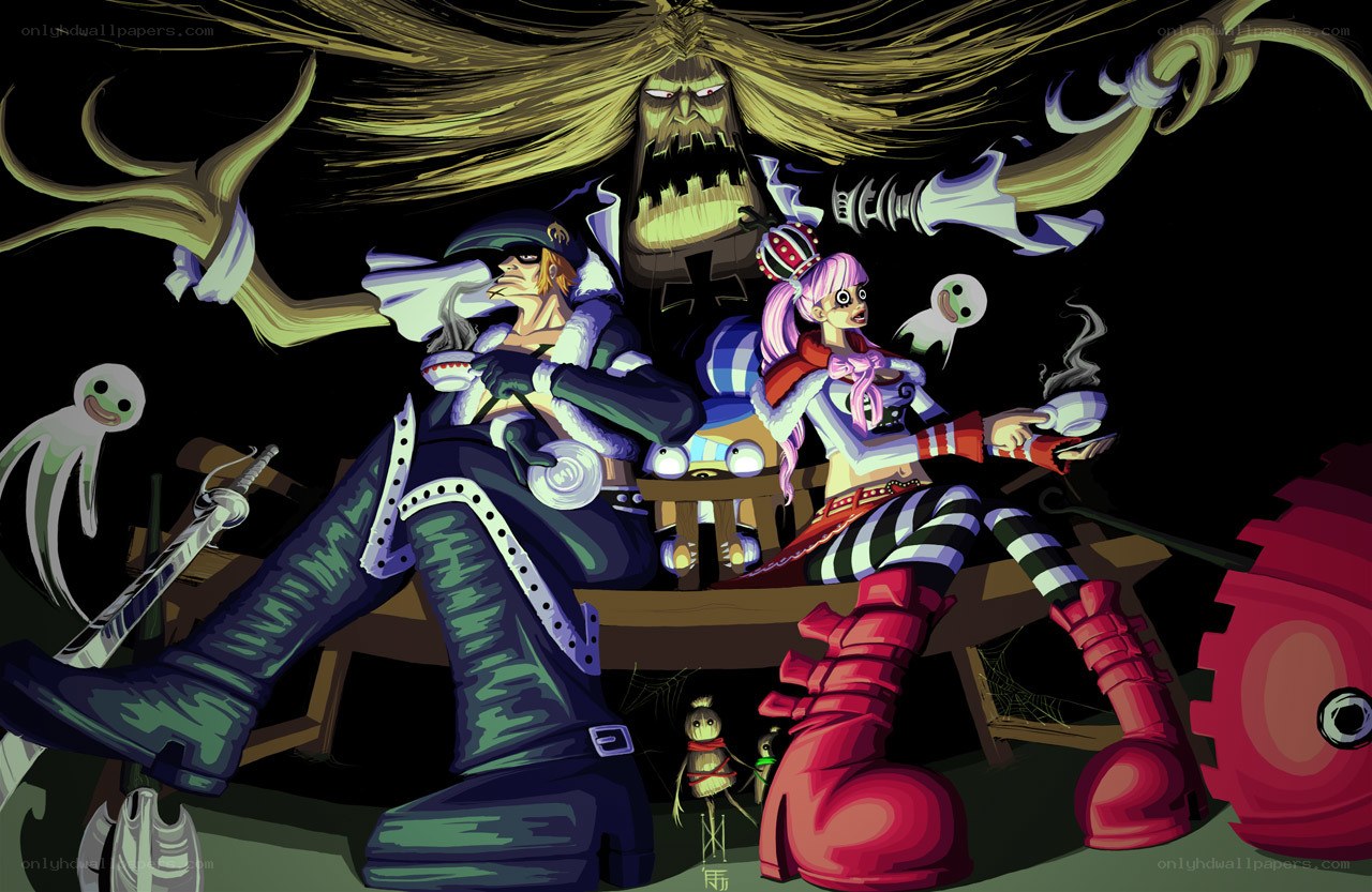 One Piece characters in a spooky scene