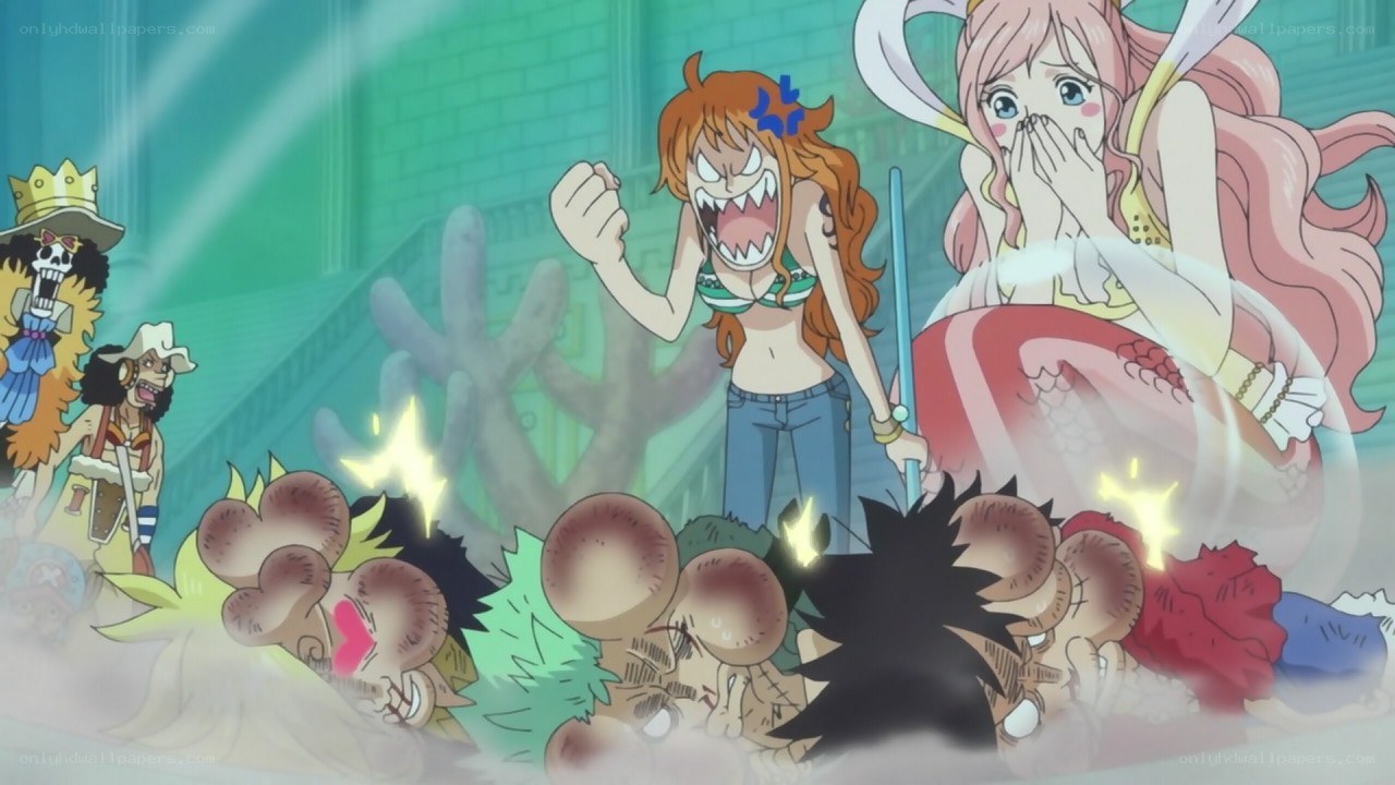 One Piece characters in action