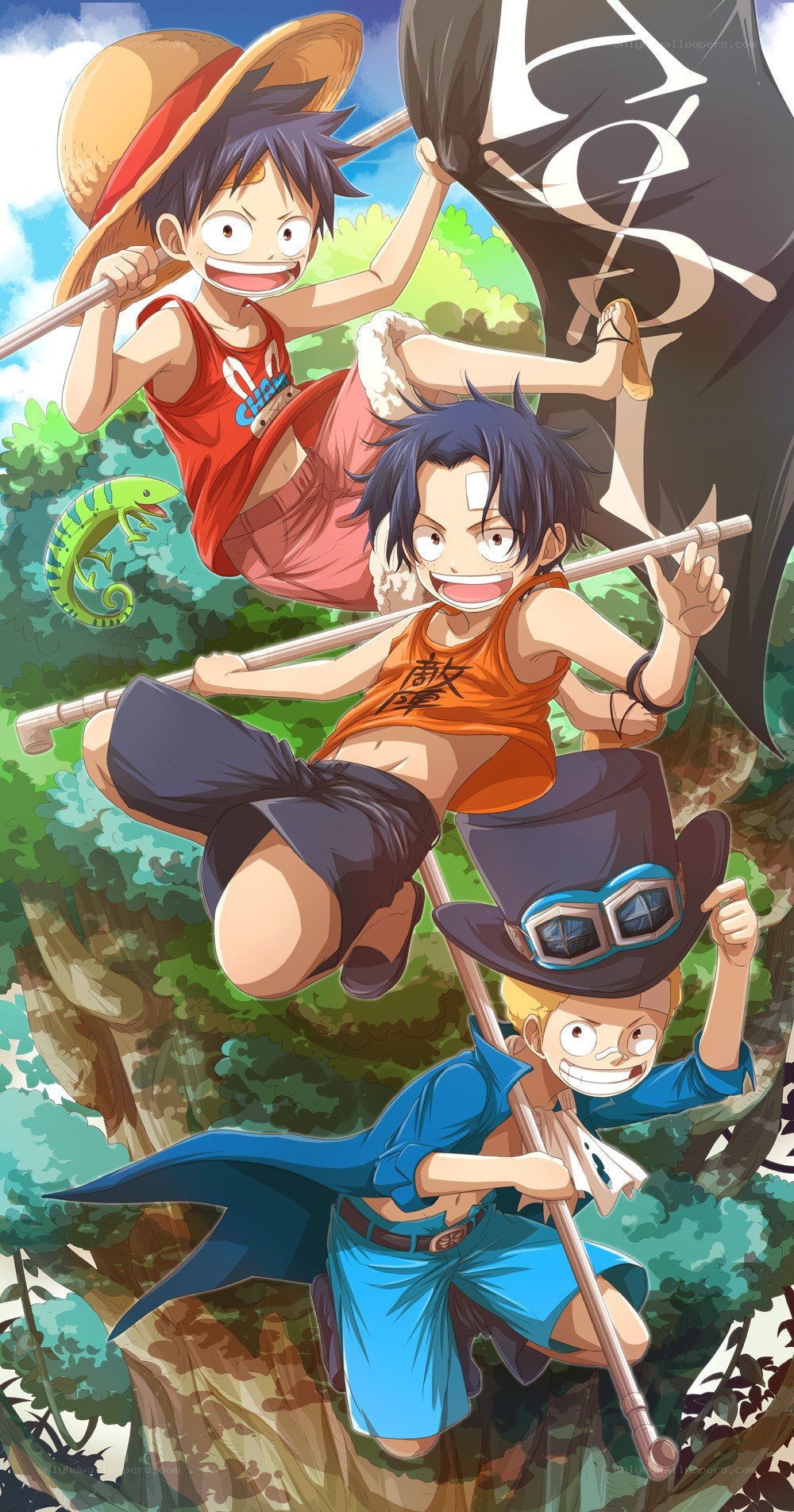 One Piece characters in action