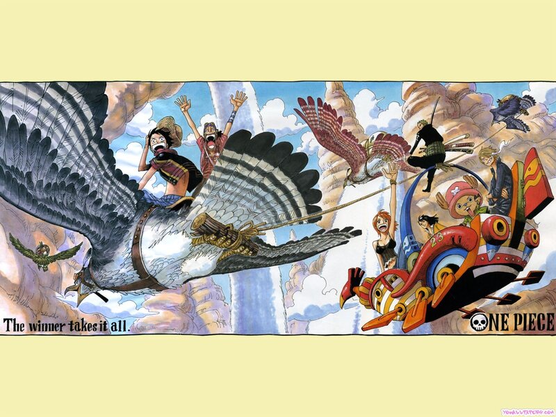 One Piece characters in flight