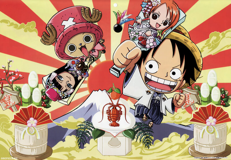 One Piece characters in Japanese style