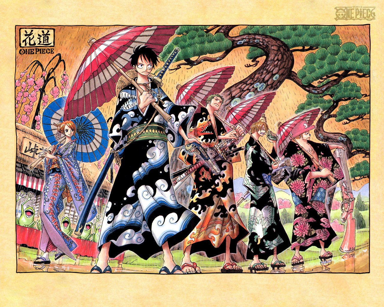 One Piece characters in kimonos
