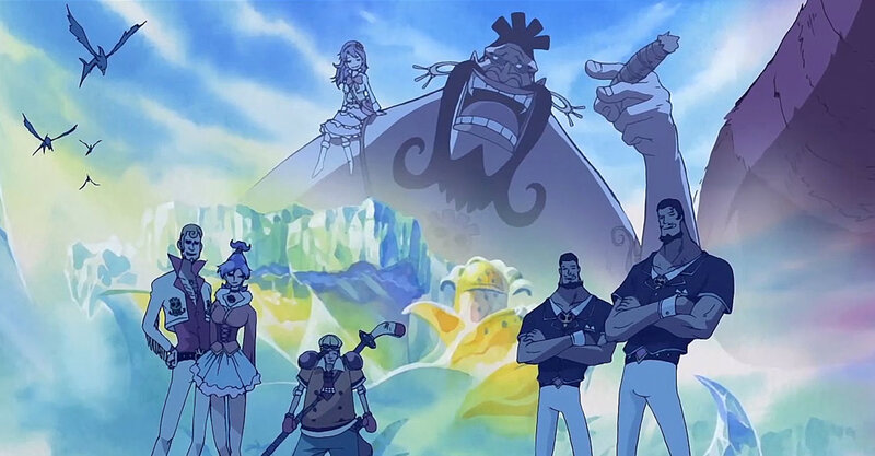 One Piece characters on a ship