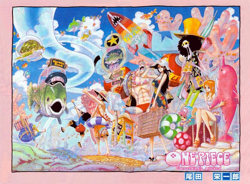 One Piece Characters on Beach