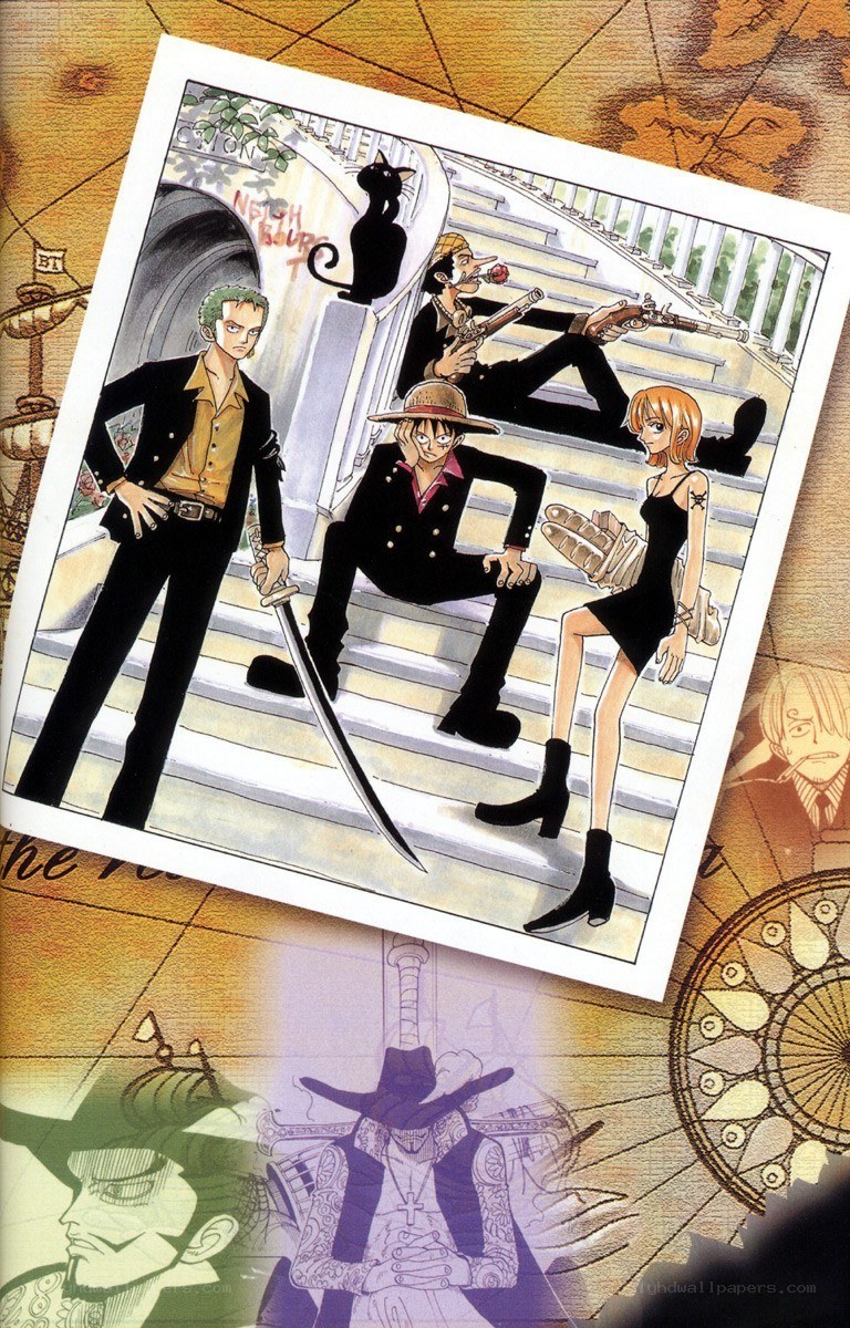 One Piece characters on stairs