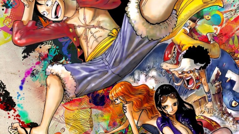 One Piece Characters — Red, Dynamic, Chaotic