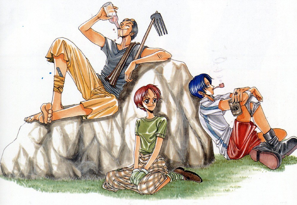 One Piece characters relaxing