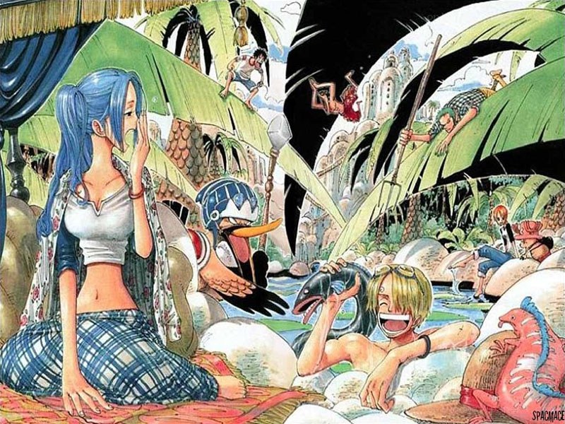 One Piece characters relaxing