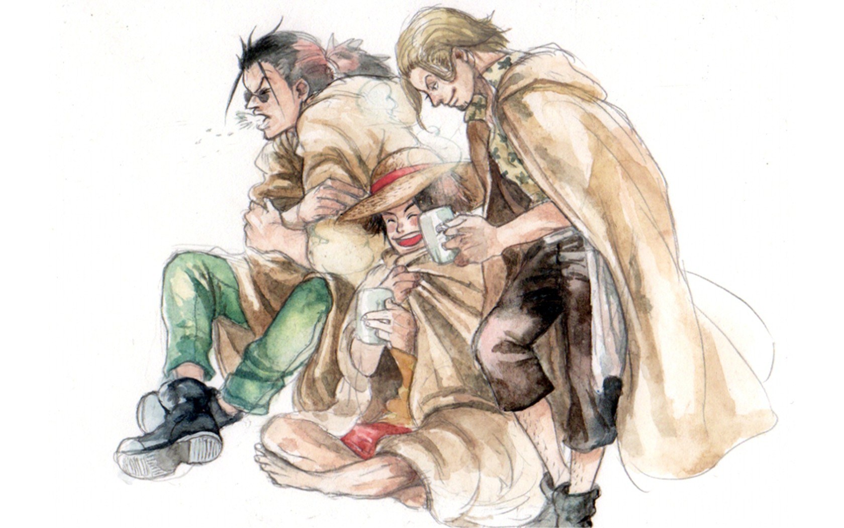 One Piece characters resting